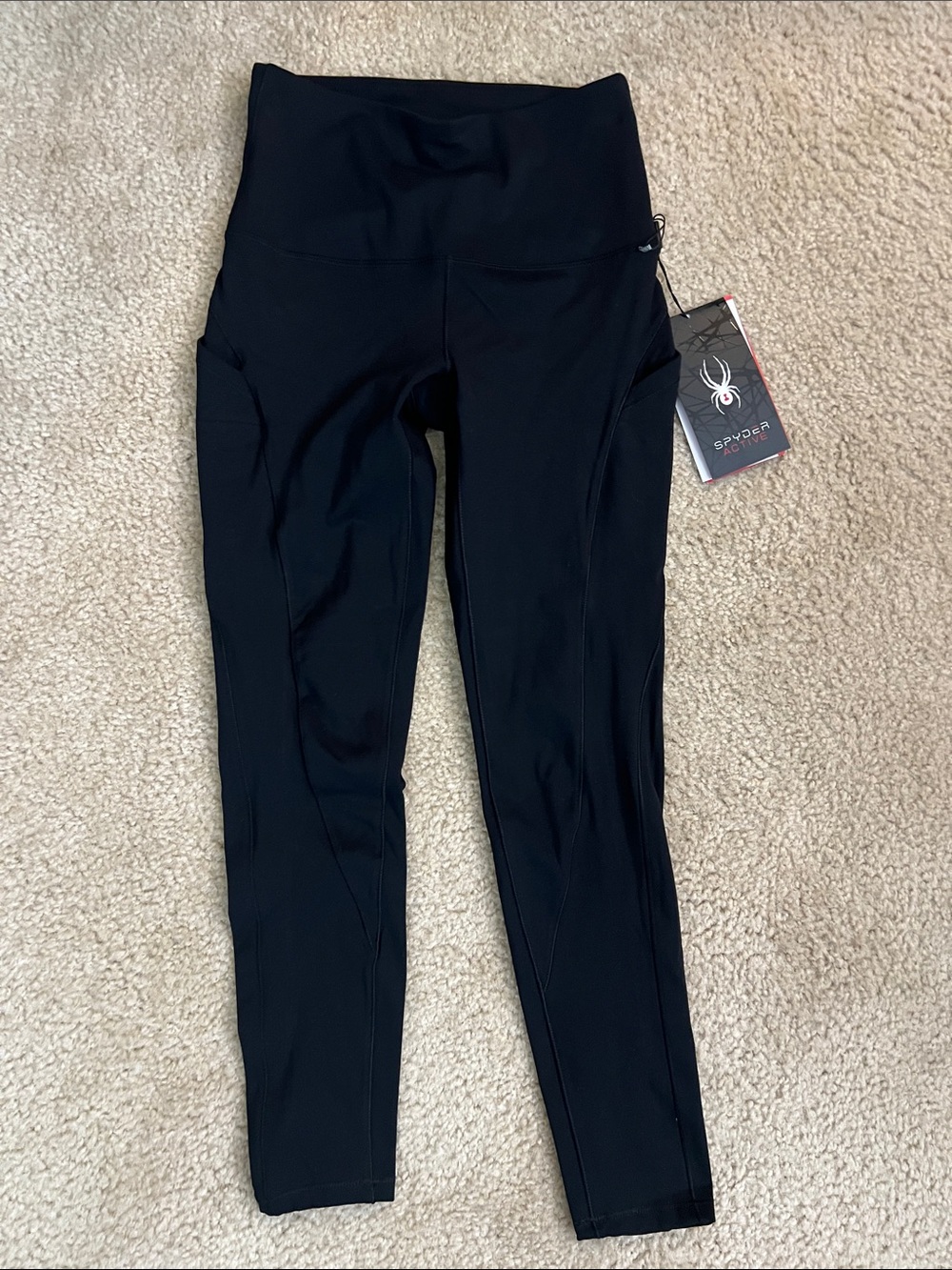 Spyder Black Performance Junior's Leggings with Side Pockets